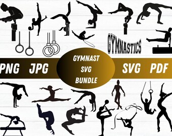 Fichiers coupe gymnaste SVG : Silhouette de gymnastique pour Cricut, camée (téléchargement instantané)