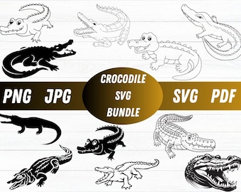 Crocodile SVG Bundle, Cute Crocodile Svg, Funny Crocodile Svg, Funny Svg, Cute Alligator Svg, Animal Svg, Safari Svg, Cute Crocodile Png