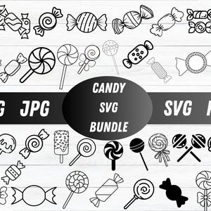 Candy Svg Bundle, Candy Party Svg, Candy Svg, Lollipop Svg, Sweets Svg, Candy Cane Svg, Lollipop Cut File, Instant Download