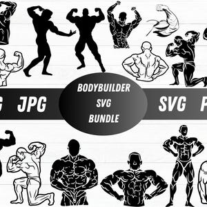Bodybuilder svg,Fitness Svg,muscle man svg,bodybuilder cut file,Weights Svg,Clipart for cricut and silhouette,bodybuilder png,Aerobic Svg