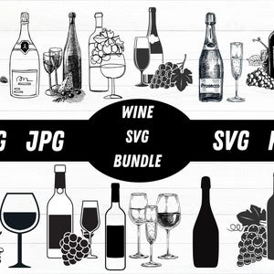 Wine SVG Bundle - Wine PNG Bundle - Wine Clipart - Wine SVG Cut Files for Cricut - Wine Glass Svg Png - Wine Drinking Svg Png - Vineyard Svg