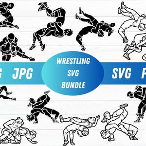 Wrestling SVG, Wrestler Svg, Wrestling Clipart SVG, Wrestling Cut Files, Wrestling Cricut, Wrestling Clip Art, Wrestler Silhouette, Vector