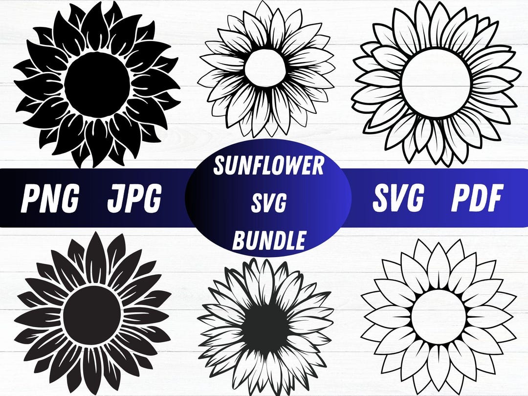 Sunflower SVG Cut Files: Cricut Clipart, Vector Graphics (digital ...