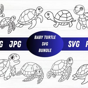 Sea Turtle SVG, Cute Sea Turtle Svg, Baby Turtle Svg, Turtle Silhouette, Ocean Turtle Svg, Turtle Svg, Sea Turtle Png, Sea Animal Svg, Png