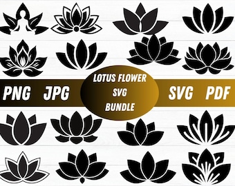 Flor de Lótus SVG: Cricut, Arquivos de Corte Silhouette (Download Digital)