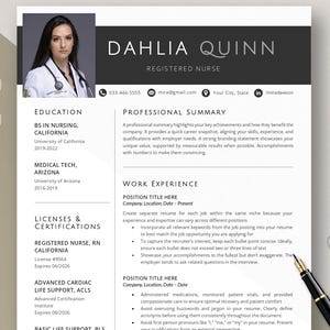 Sjabloon RN CV verpleegkundige, verpleegkundige CV sjabloon Word, pagina&#39;s, CNA CV ontwerp foto, arts CV, verpleegkundige CV nieuwe Grad