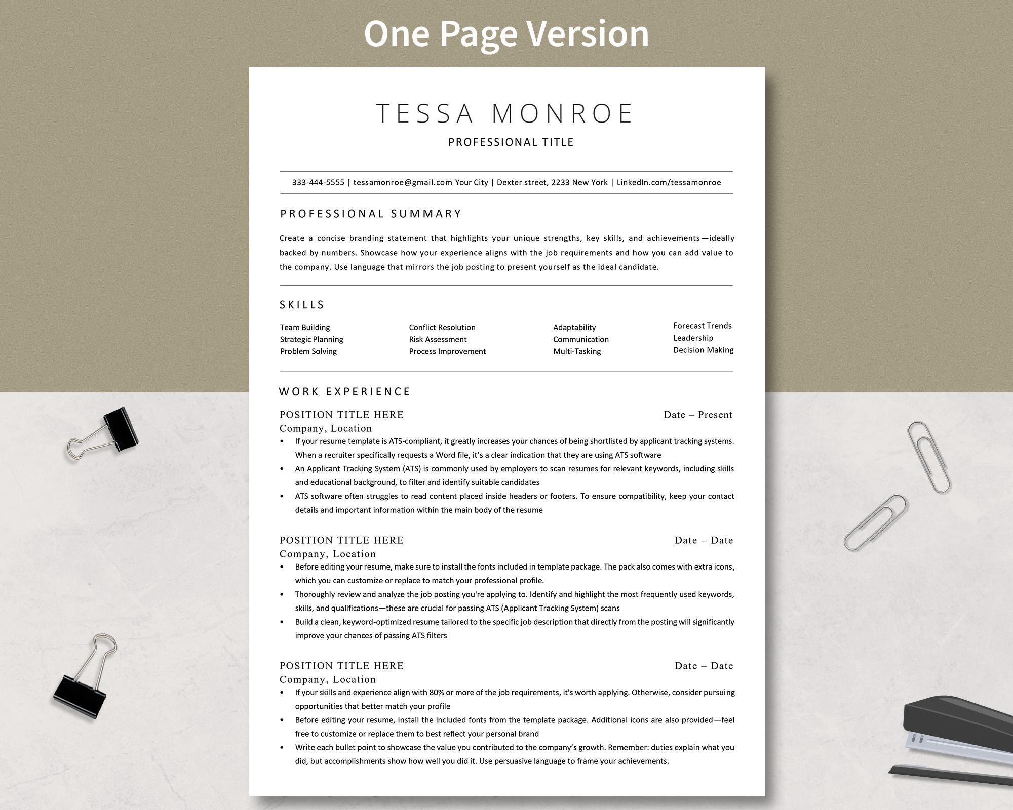 Ats Modren Cv ATS Resume Template, Ats Friendly Resume, Ats Resume Template Word ...
