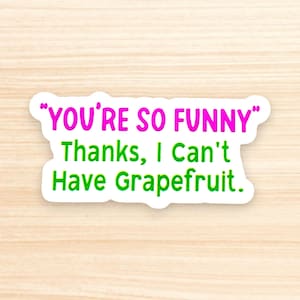 Pegatina de humor sobre salud mental: No se permite el pomelo - Trauma Girlie imagen 1