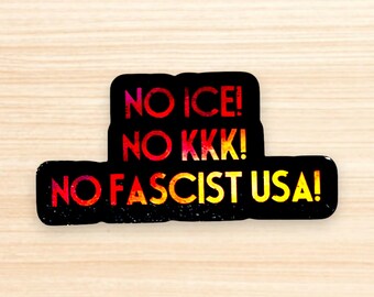 No ICE No KKK No Fascist USA Protest Sticker