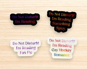 Pegatina divertida de "No leer" – Regalo para amantes del romance y la fanfiction – Advertencia de lectura