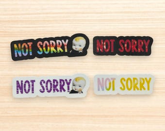 Not Sorry Sticker | Haunted Doll Vinyl Laptop Decal