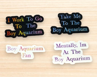 Boy Aquarium Stickers, Meme Quote Decals,Laptop Water Bottle Sticker