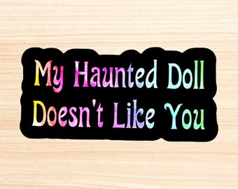 Witchy Haunted Doll Crew Vinyl Sticker - Sassy Paranormal Decal