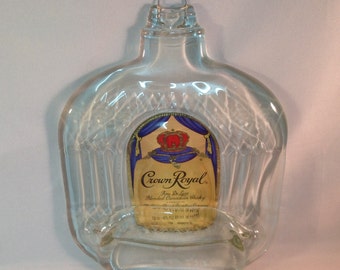 Fused Flat Crown Royal Liquor Bottle