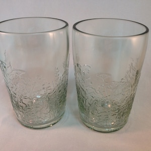 Floral embossed clear Tumbler, Set of 2