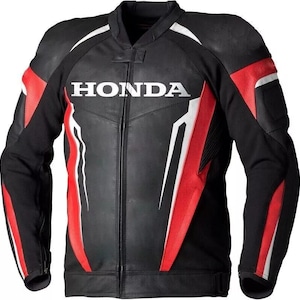 Blouson en cuir Honda fait main Blouson en cuir de vachette véritable Blouson en cuir de motard Blouson en cuir pour motard