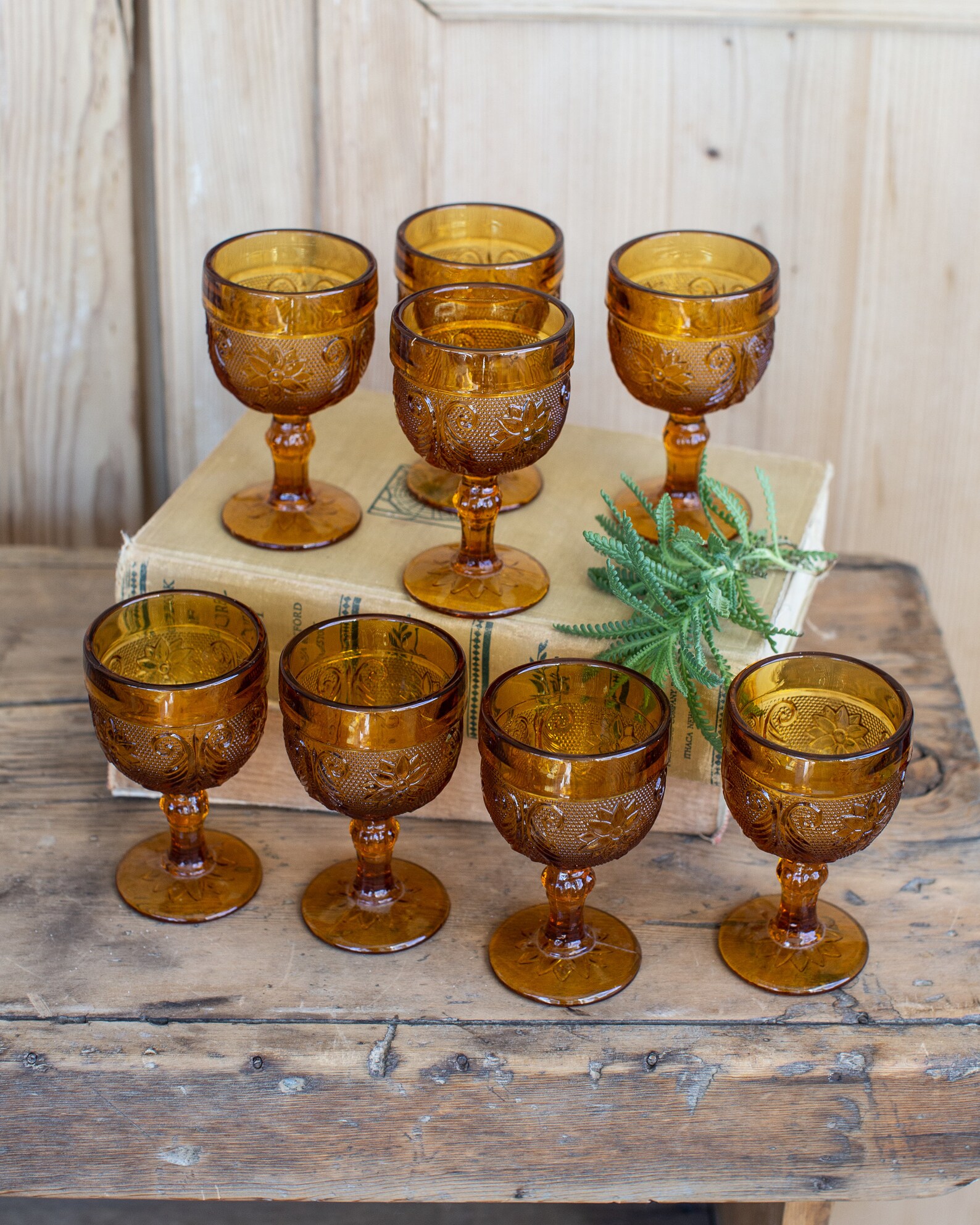 Vintage Amber Cordial Glasses8 Vintage Amber Glasses. Vintage Etsy