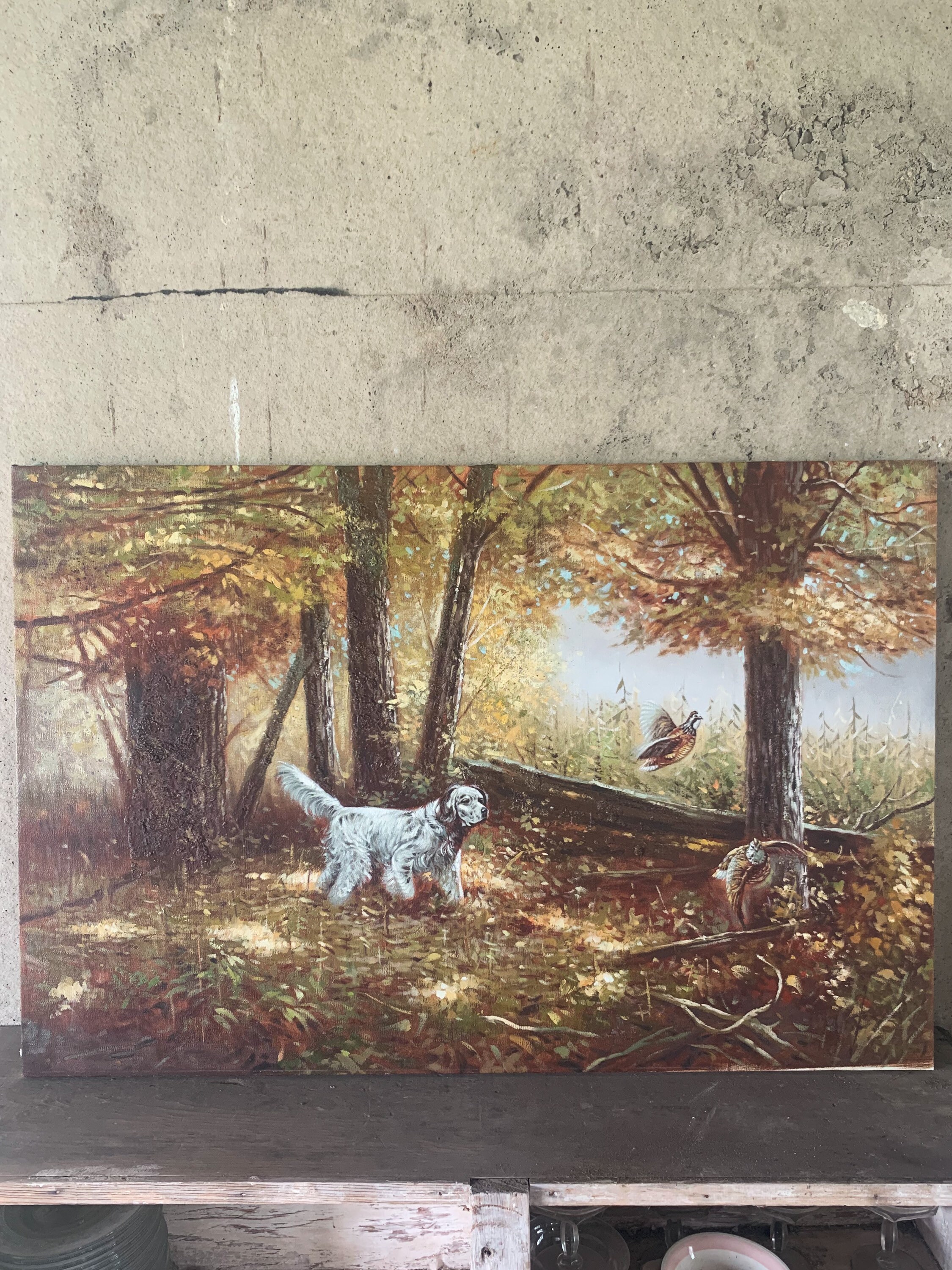 Vintage Bird Dog Oil Painting. Original Oil Painting. Large | Etsy