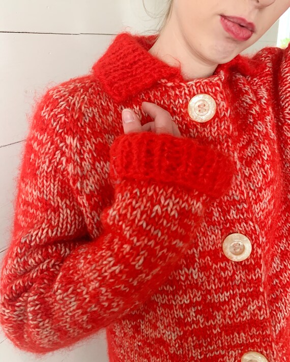 Vintage Knit Handmade Sweater Coat. Vintage Chunky