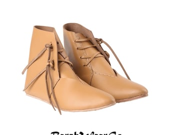 Handcrafted Leather Medieval Shoes: Viking Renaissance Cosplay Footwear