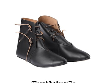 Handcrafted Leather Medieval Shoes: Viking Renaissance Cosplay Footwear
