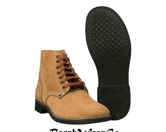 Handmade Suede Ankle Boots: Vintage Style Leather, Durable Rubber Sole