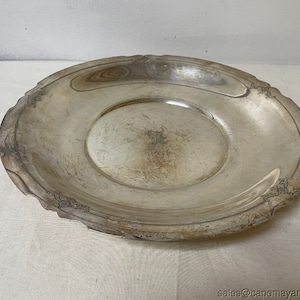 Antique Gorham Silverplate Large Bowl Engraved Floral Accents