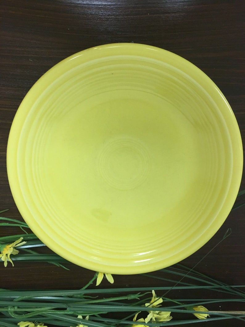 Vintage Fiesta Yellow Lunch Plate Homer Laughlin Salad Plate Canary Yellow Bright Art Pottery Collectible