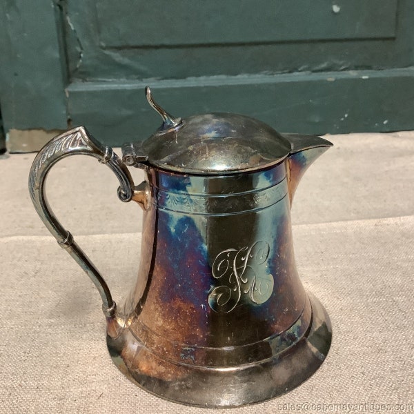 New Amsterdam Silver Plate Syrup Pitcher or Creamer Monogrammed K