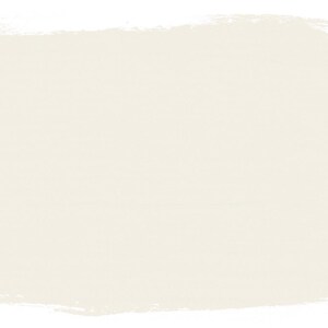 May include: A rectangular swatch of off-white paint with visible brushstrokes along the edges. The color is a warm, creamy tone, suggesting a neutral palette suitable for interior design or art projects. The texture appears slightly rough.