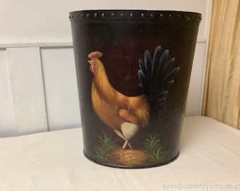 Chicken or Rooster Large Bin Trash Recyclables Laundry Storage Open Top 20" tall