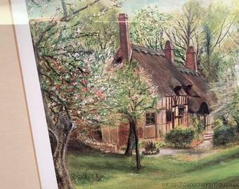版画 John Burt Anne Hathaway's Cottage Anne Hathaway's Cottage * Print by John Burt Gorgeous HAND