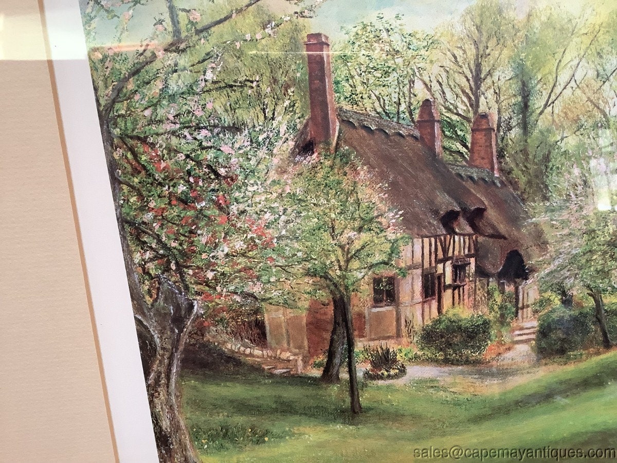 Anne Hathaway's Cottage Print Signed John S Burt 1976