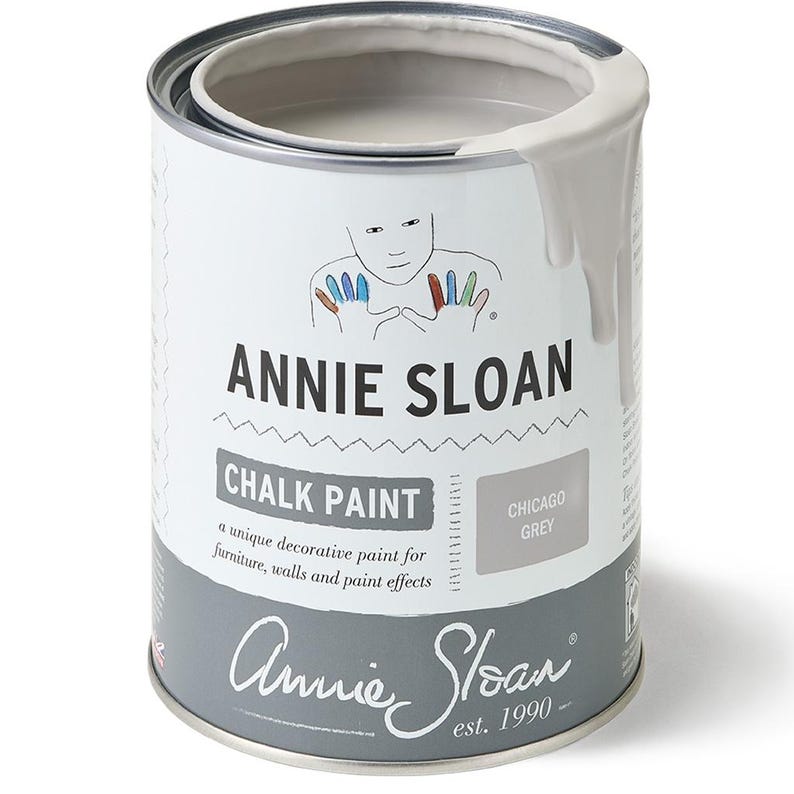 Annie Sloan Chalk Paint Chicago Grey Gray 1 Ltr Furniture Paint Water Based 150' Coverage image 1