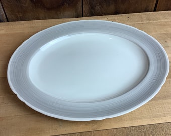 Shelley 12871 Serving Platter 12871 Regent White Gray Swirls 12.5" Length