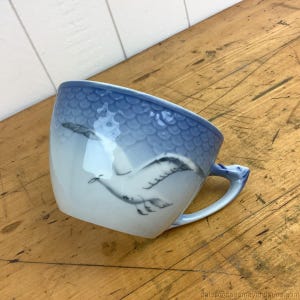 Bing & Grondahl Seagull Flat Tea Cup 2.5&quot; tall 4&quot; wide Rim Denmark Porcelain