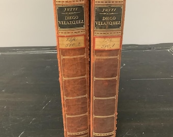 Antique Diego Velazquez Carl Justi 1923 Set of Books Bonn Germany Illustrationa