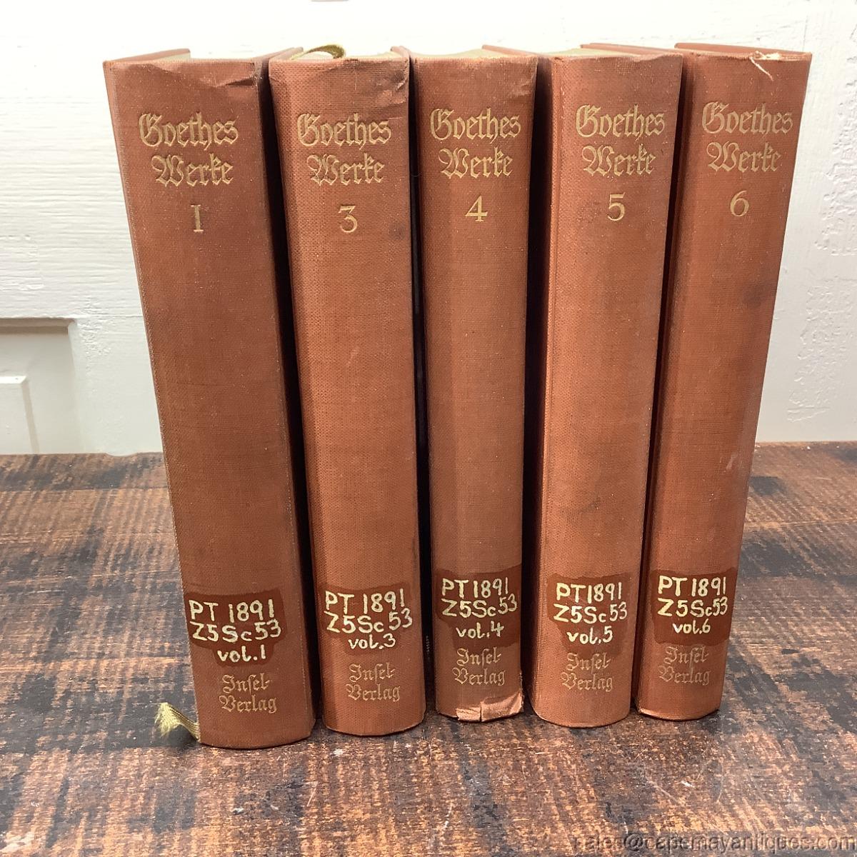 Goethe's Werke 4巻 Antique Book Set 5 Volumes Goethes Werke Early 1900s Johann