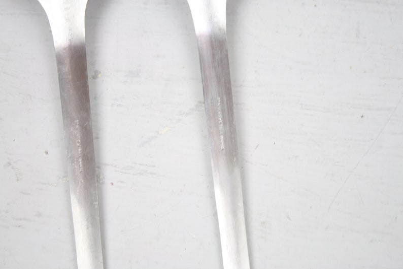 Modern Stainless Steel Serving Spoons Faux Fork Japan Mid Century Serving Salad
