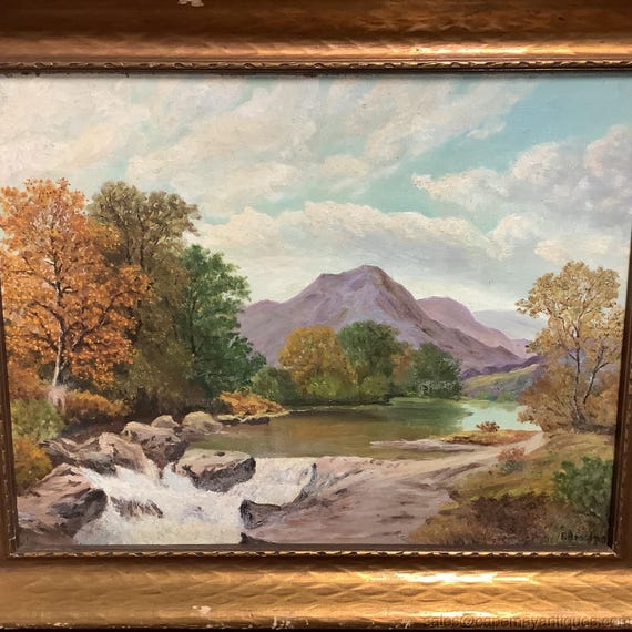 ボード上の風景油絵 アメリカ西部 西部の山々 川 岩 - Etsy 日本