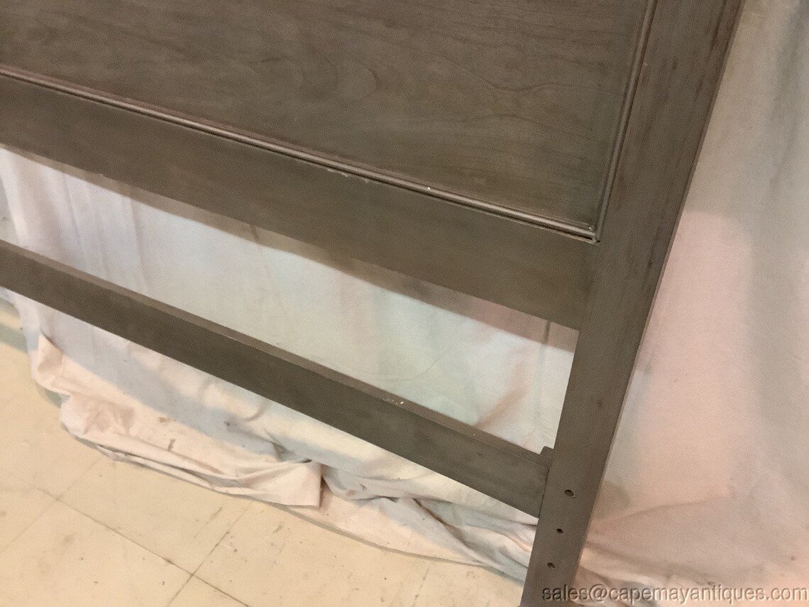 Vintage King Size Headboard Raised Panel Design Driftwood Gray Etsy