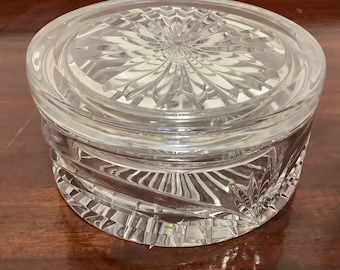 Signed Waterford Powder Trinket Box Marquis Calais Patterns 4.5" Wide