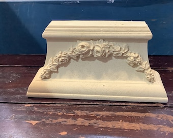 Resin Applique Rose Floral Corbel Furniture Applique Paintable Glue On Shabby