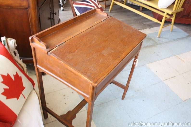 Antique Flip Top Wood Desk Small Child's Americana Etsy