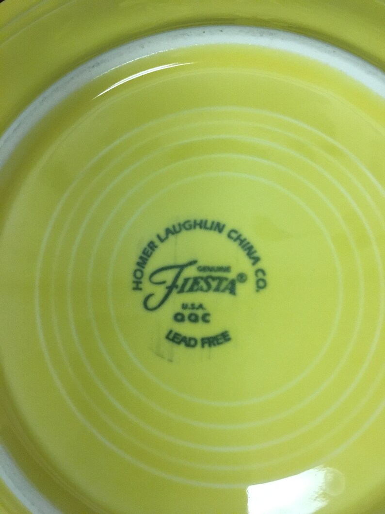 Vintage Fiesta Yellow Lunch Plate Homer Laughlin Salad Plate Canary Yellow Bright Art Pottery Collectible