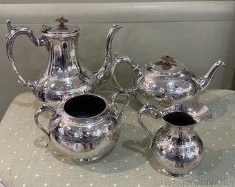 【Civic】 ビクトリアンのティーサービス ティーポット Civic Vintage Silver Plated Tea-set Made in Sheffield England - Etsy