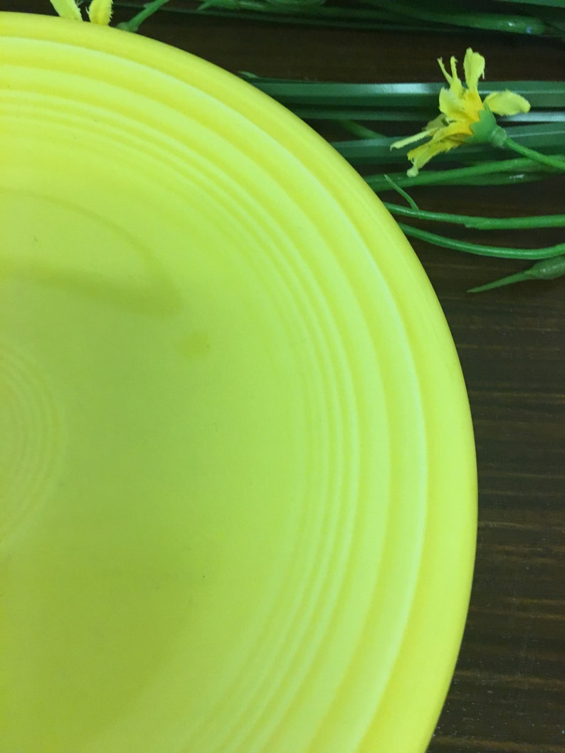 Vintage Fiesta Yellow Lunch Plate Homer Laughlin Salad Plate Canary Yellow Bright Art Pottery Collectible