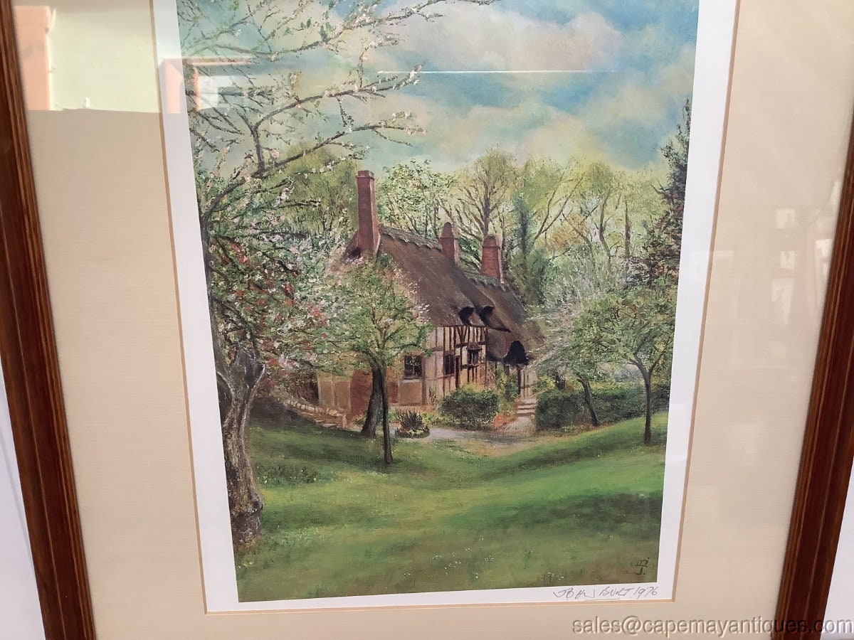 Anne Hathaway's Cottage Print Signed John S Burt 1976