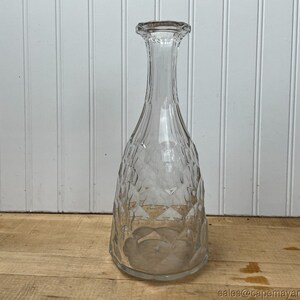 Antique Pressed Glass Decanter Candle Holder Missing Stopper