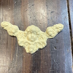 Furniture Applique Resin Small Cherub Bust Embellishment Glue On Paintable